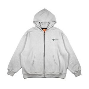 Mens Heavyweight Full Zip Hoodie Heather Gray 3XL with Removable Liner Workwear